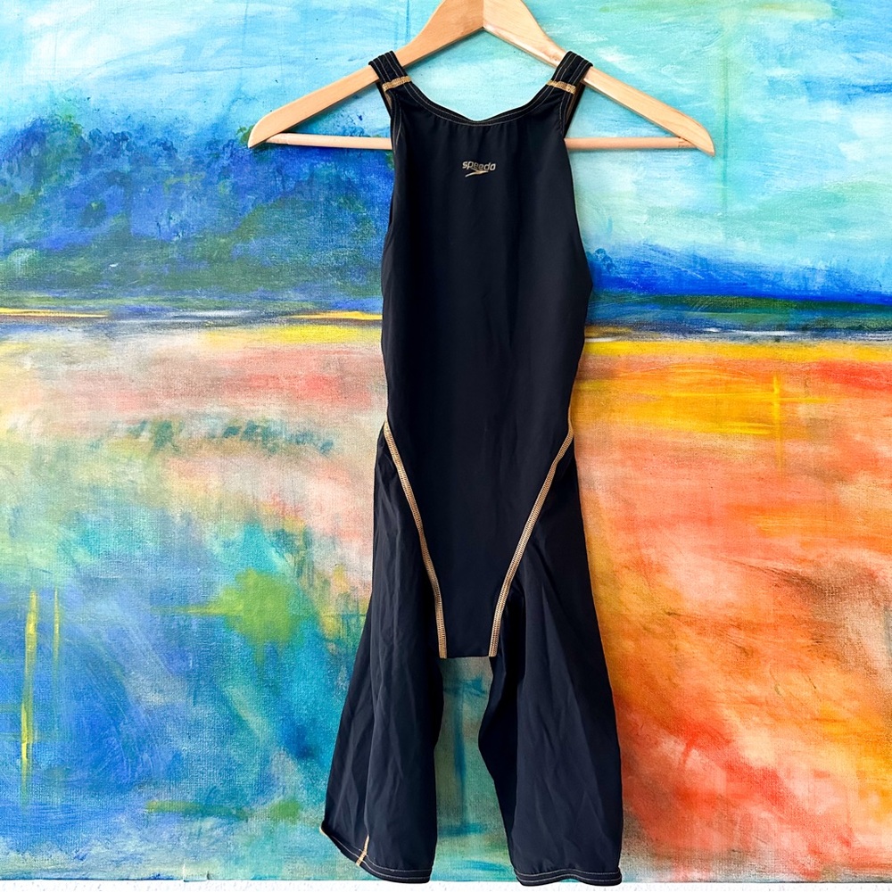 Speedo Womens LZR Racer Pro Black with Gold Trim Techsuit